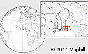 Blank Location Map of Sakete, highlighted parent region, within the entire country