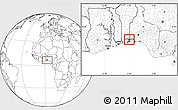 Blank Location Map of Sakete, highlighted parent region