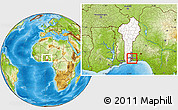 Physical Location Map of Sakete, highlighted country, highlighted parent region, within the entire country