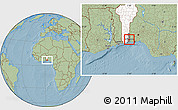 Savanna Style Location Map of Sakete, highlighted country, highlighted parent region, hill shading