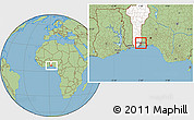 Savanna Style Location Map of Sakete, highlighted country