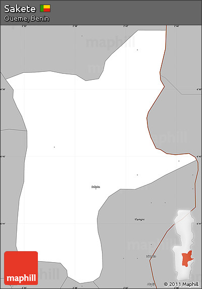 Gray Simple Map of Sakete