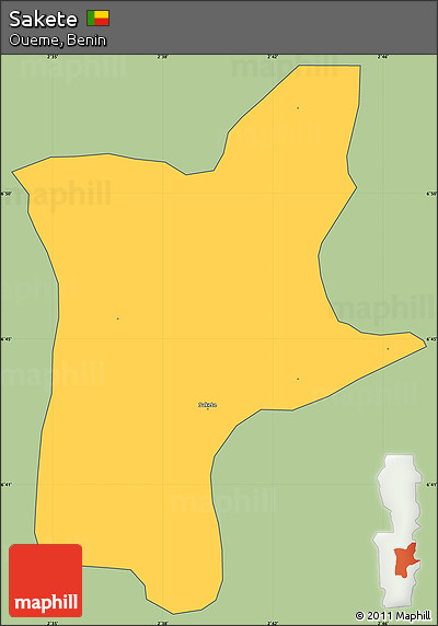 Savanna Style Simple Map of Sakete, cropped outside