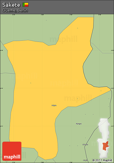 Savanna Style Simple Map of Sakete
