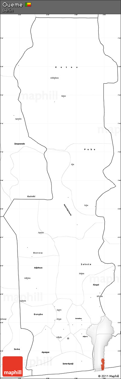 Blank Simple Map of Oueme