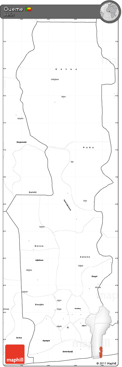 Blank Simple Map of Oueme