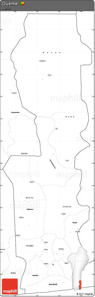 Blank Simple Map of Oueme