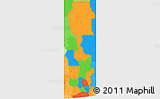 Political Simple Map of Oueme, political shades outside