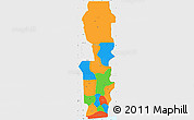 Political Simple Map of Oueme, single color outside, borders and labels