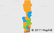 Political Simple Map of Oueme, single color outside