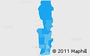 Political Shades Simple Map of Oueme, single color outside, borders and labels