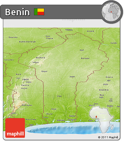 Physical Panoramic Map of Benin