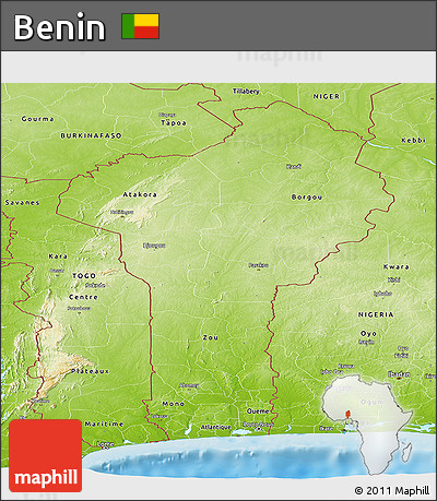 Physical Panoramic Map of Benin