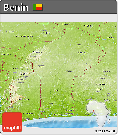 Physical Panoramic Map of Benin