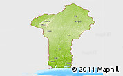 Physical Panoramic Map of Benin, single color outside, bathymetry sea