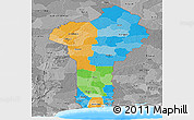 Political Panoramic Map of Benin, desaturated, land only