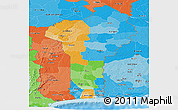 Political Panoramic Map of Benin, political shades outside