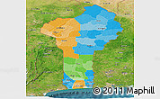 Political Panoramic Map of Benin, satellite outside