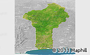 Satellite Panoramic Map of Benin, lighten, desaturated, land only