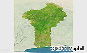Satellite Panoramic Map of Benin, lighten, land only