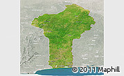 Satellite Panoramic Map of Benin, lighten, semi-desaturated, land only
