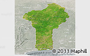 Satellite Panoramic Map of Benin, lighten, semi-desaturated