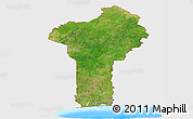 Satellite Panoramic Map of Benin, single color outside, bathymetry sea