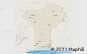Shaded Relief Panoramic Map of Benin, lighten, land only