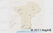 Shaded Relief Panoramic Map of Benin, lighten