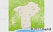 Shaded Relief Panoramic Map of Benin, physical outside