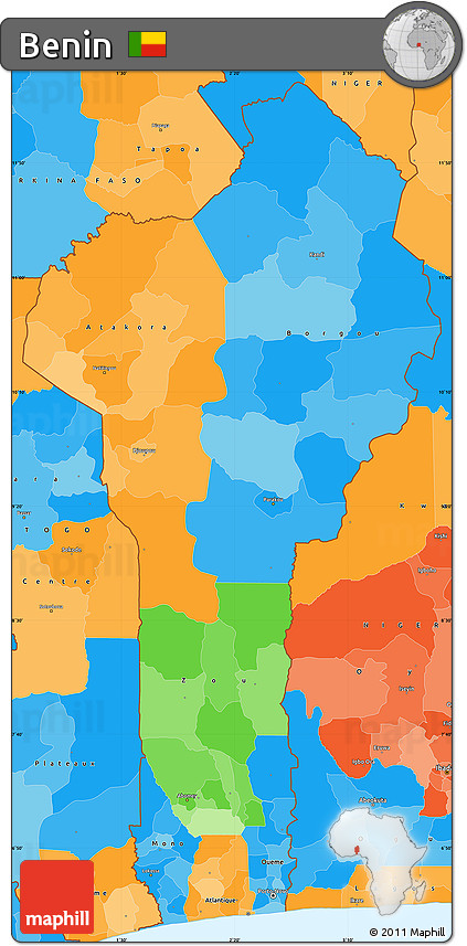 Political Simple Map of Benin