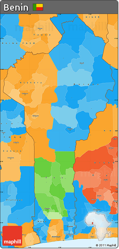 Political Simple Map of Benin