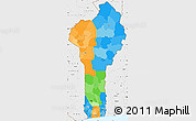 Political Simple Map of Benin, single color outside, borders and labels