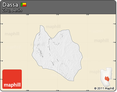 Classic Style Map of Dassa, single color outside