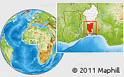 Physical Location Map of Zou, highlighted country