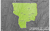 Physical 3D Map of Ouesse, darken, desaturated