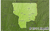 Physical 3D Map of Ouesse, darken
