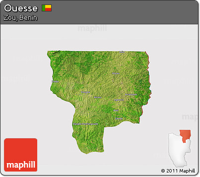 Satellite 3D Map of Ouesse, cropped outside