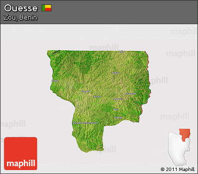 Satellite 3D Map of Ouesse, cropped outside