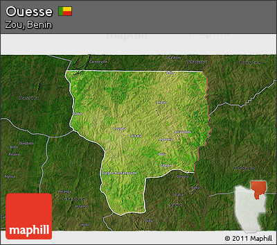 Satellite 3D Map of Ouesse, darken