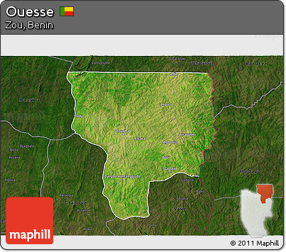 Satellite 3D Map of Ouesse, darken