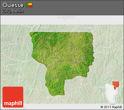 Satellite 3D Map of Ouesse, lighten