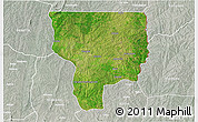 Satellite 3D Map of Ouesse, lighten, semi-desaturated