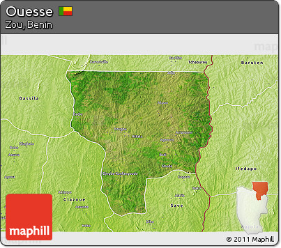Satellite 3D Map of Ouesse, physical outside