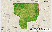 Satellite 3D Map of Ouesse, shaded relief outside