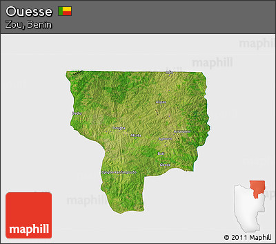 Satellite 3D Map of Ouesse, single color outside