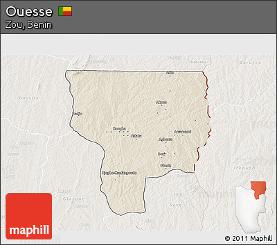 Shaded Relief 3D Map of Ouesse, lighten