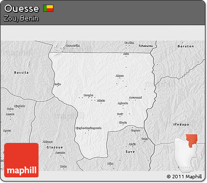 Silver Style 3D Map of Ouesse