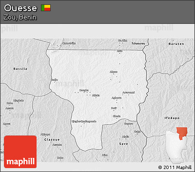 Silver Style 3D Map of Ouesse