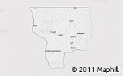 Silver Style 3D Map of Ouesse, single color outside